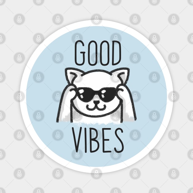 Good Vibes Cat Magnet by enrynz